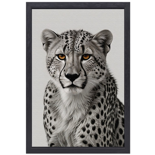 De doordringende blik van een cheeta canvas met baklijst