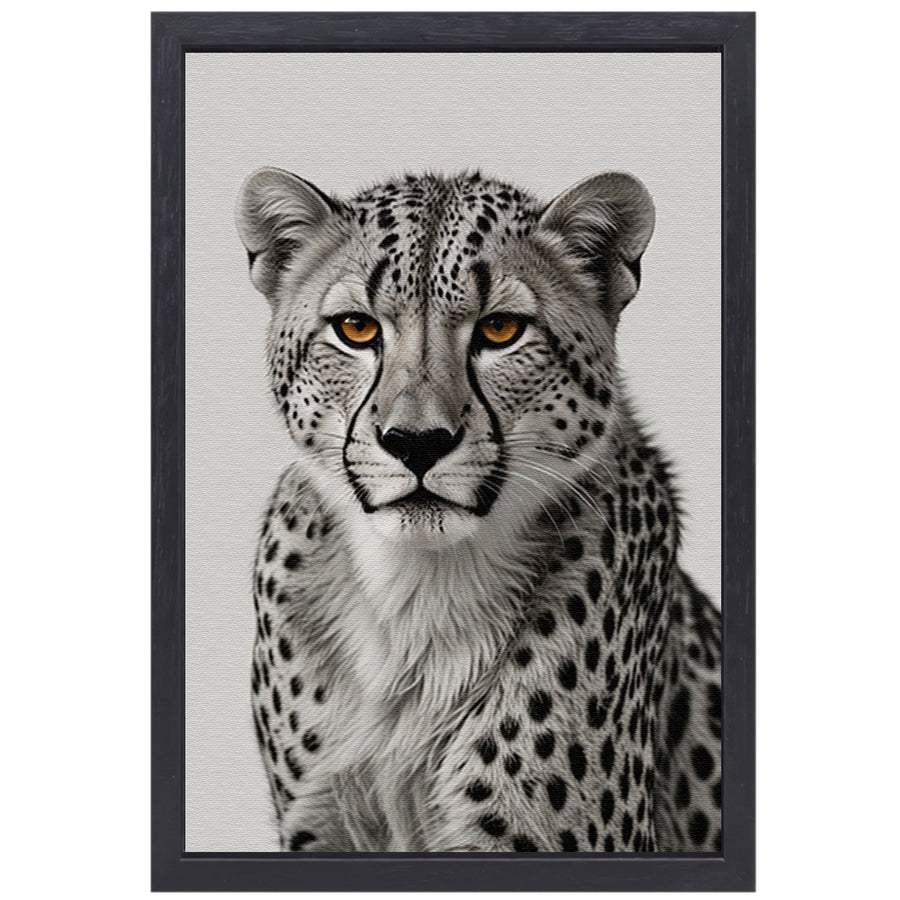 De doordringende blik van een cheeta canvas met baklijst