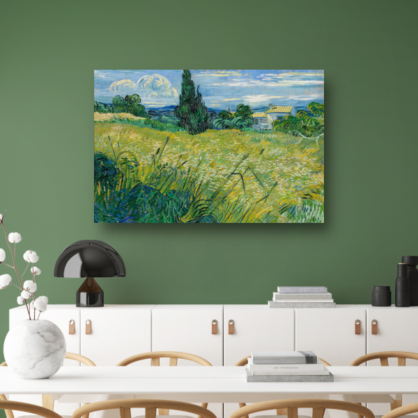 Groen Tarweveld met Cipres - Vincent van Gogh poster