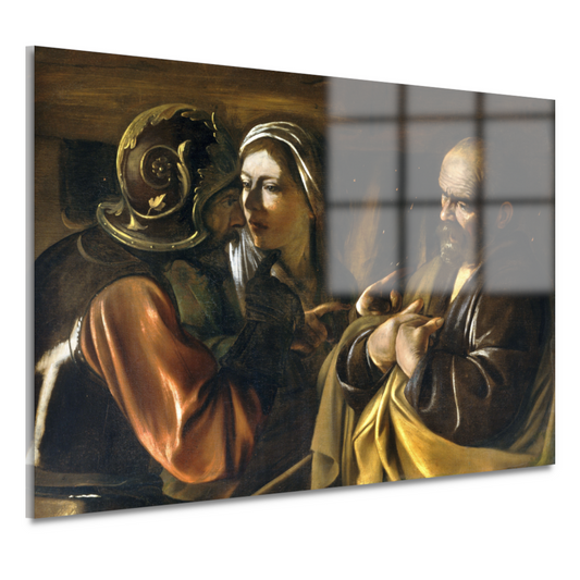 De ontkenning van Sint-Pieter - Caravaggio acrylglas