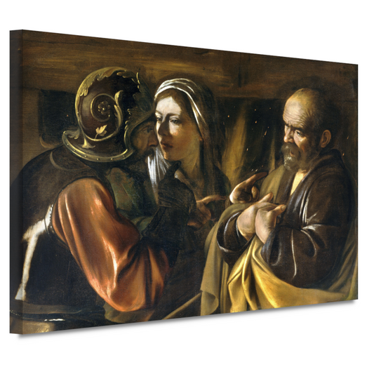 De ontkenning van Sint-Pieter - Caravaggio canvas