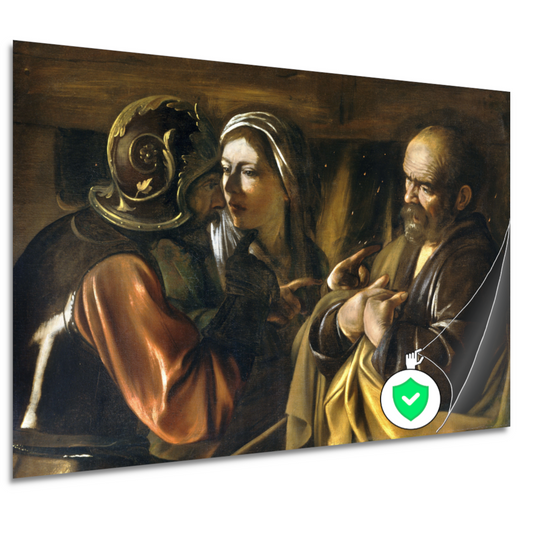 De ontkenning van Sint-Pieter - Caravaggio poster