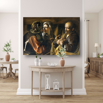 De ontkenning van Sint-Pieter - Caravaggio poster