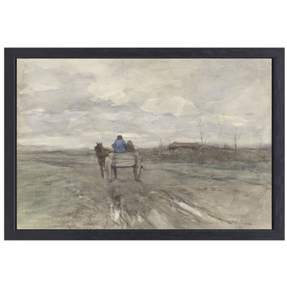 Boerenkar op een landweg - Anton Mauve canvas met baklijst