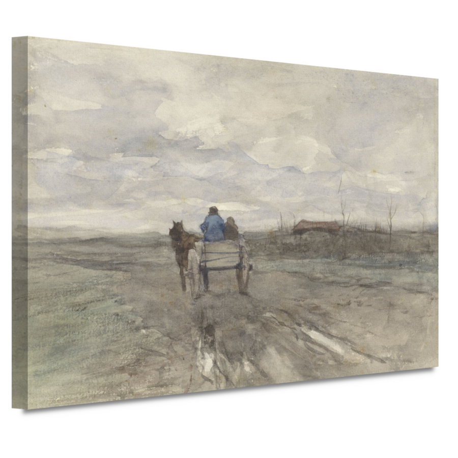 Boerenkar op een landweg - Anton Mauve canvas