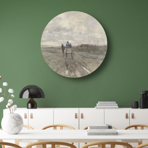 Boerenkar op een landweg - Anton Mauve forex muurcirkel