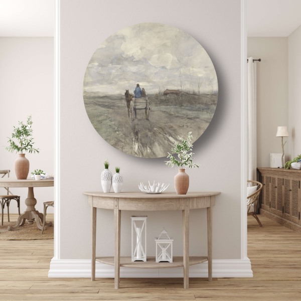 Boerenkar op een landweg - Anton Mauve forex muurcirkel