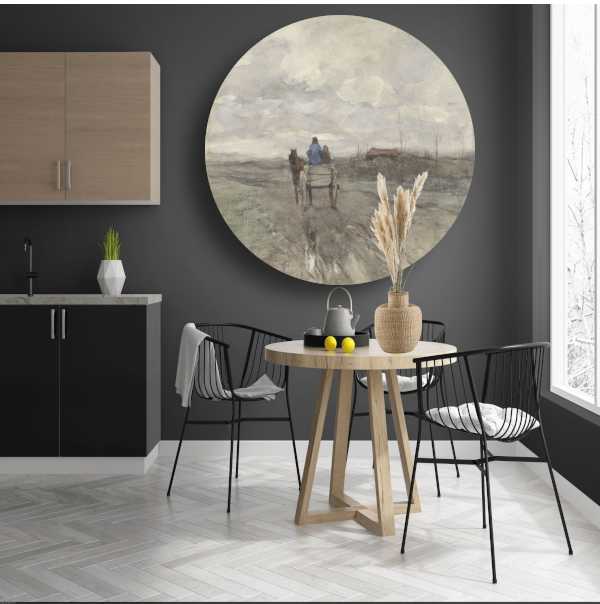 Boerenkar op een landweg - Anton Mauve forex muurcirkel