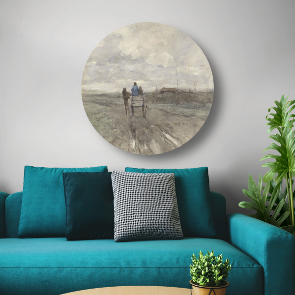 Boerenkar op een landweg - Anton Mauve forex muurcirkel