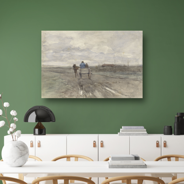 Boerenkar op een landweg - Anton Mauve poster