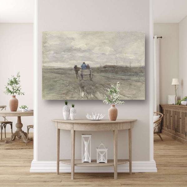 Boerenkar op een landweg - Anton Mauve acrylglas