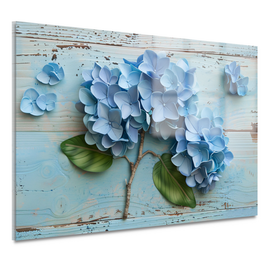 Blauwe hortensias in vaas acrylglas