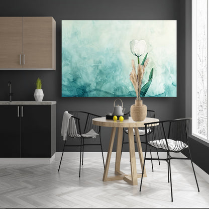 Aquarel schilderij van witte tulp poster