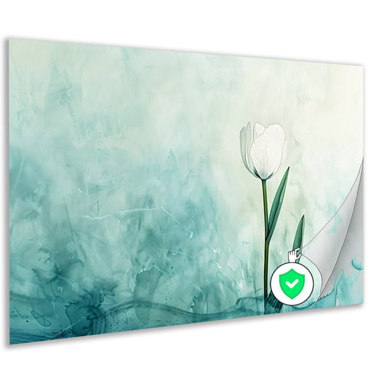 Aquarel schilderij van witte tulp poster