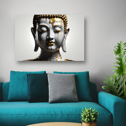 Stijlvolle Gouden Boeddha in Modern Ontwerp canvas