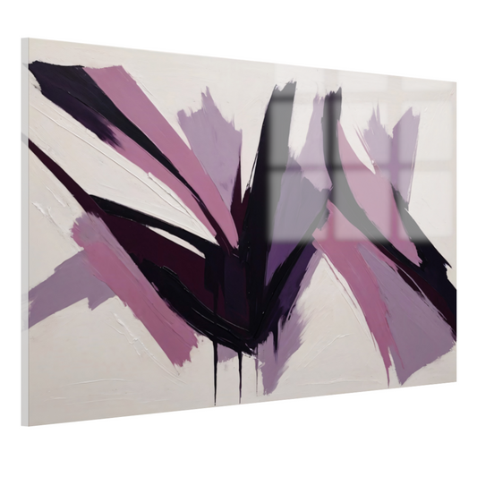 Abstracte Samensmelting van Zwart en Paarse Tinten acrylglas