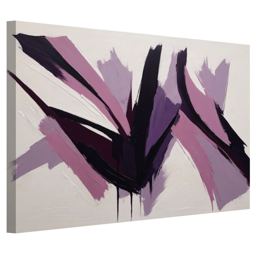 Abstracte Samensmelting van Zwart en Paarse Tinten canvas