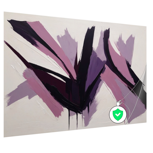 Abstracte Samensmelting van Zwart en Paarse Tinten poster