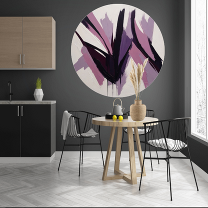 Abstracte Samensmelting van Zwart en Paarse Tinten forex muurcirkel