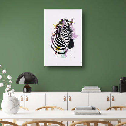 Gestileerde Zebra in een Kleurexplosie canvas