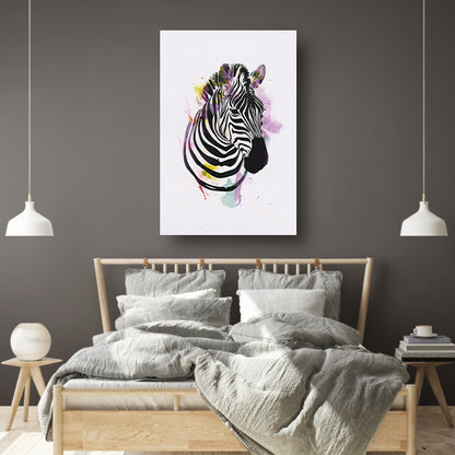 Gestileerde Zebra in een Kleurexplosie canvas