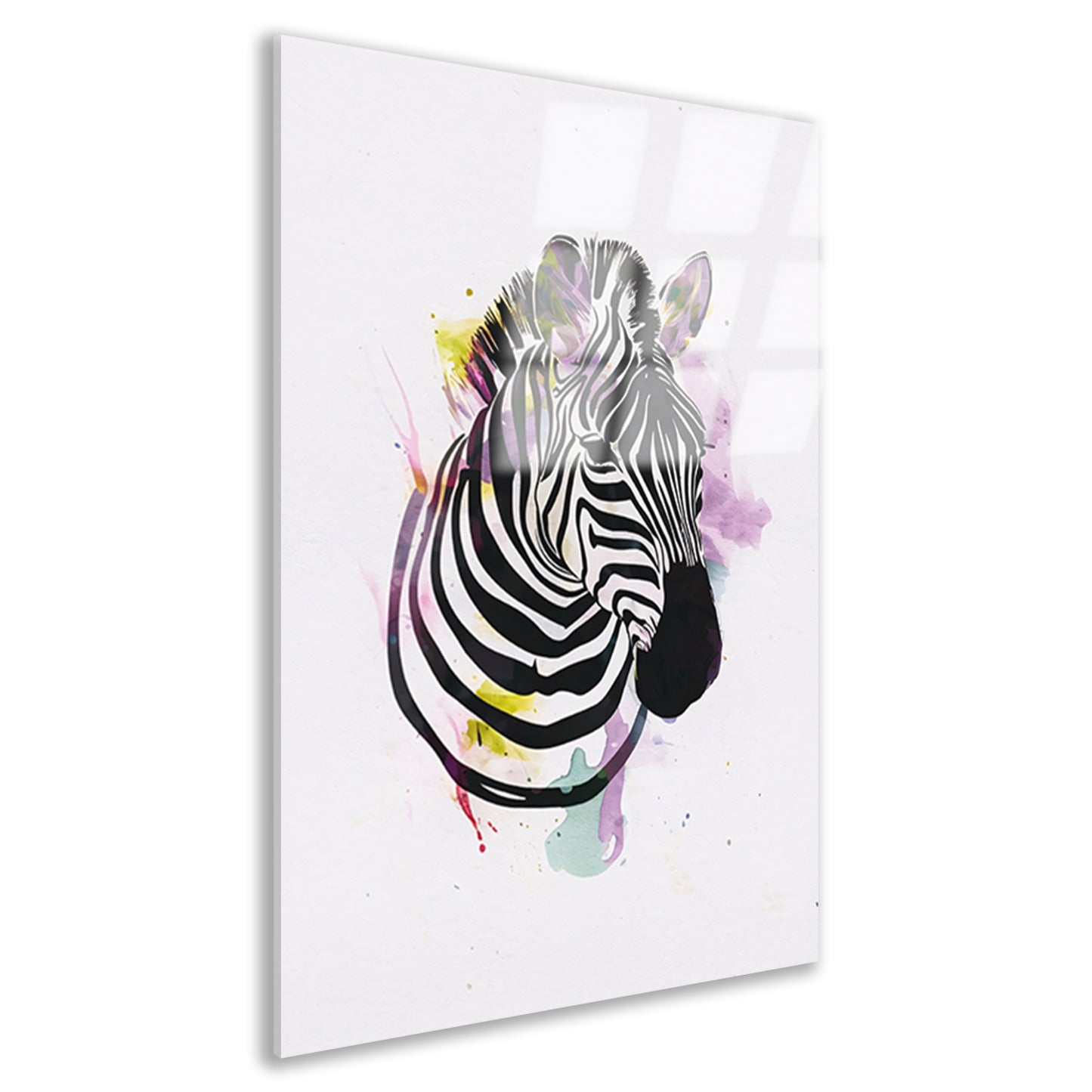 Gestileerde Zebra in een Kleurexplosie acrylglas