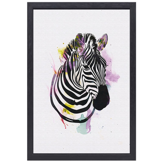 Gestileerde Zebra in een Kleurexplosie canvas met baklijst