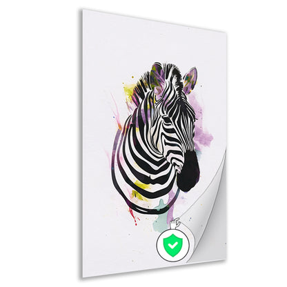 Gestileerde Zebra in een Kleurexplosie poster