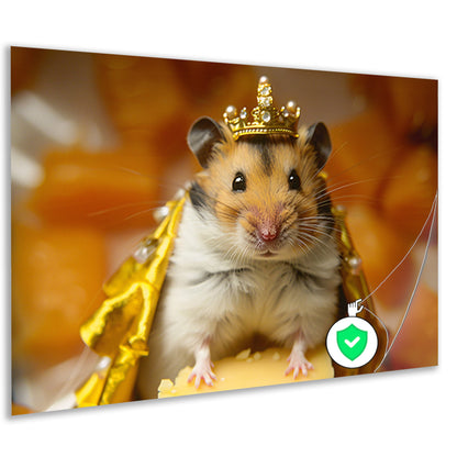 Hamster met gouden kroon en mantel   poster