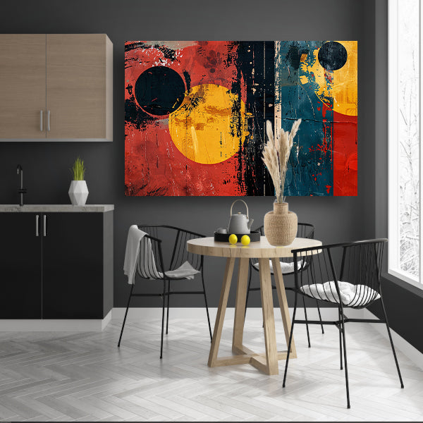 Gedurfde abstracte compositie met cirkels canvas