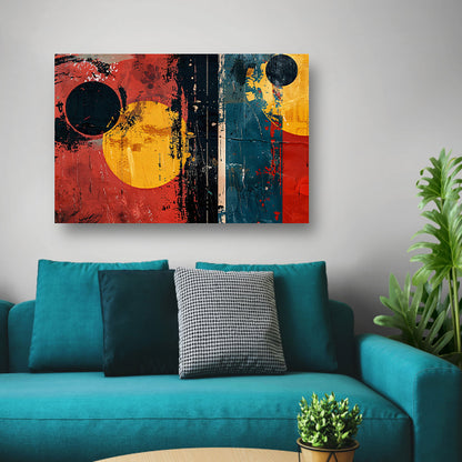 Gedurfde abstracte compositie met cirkels canvas