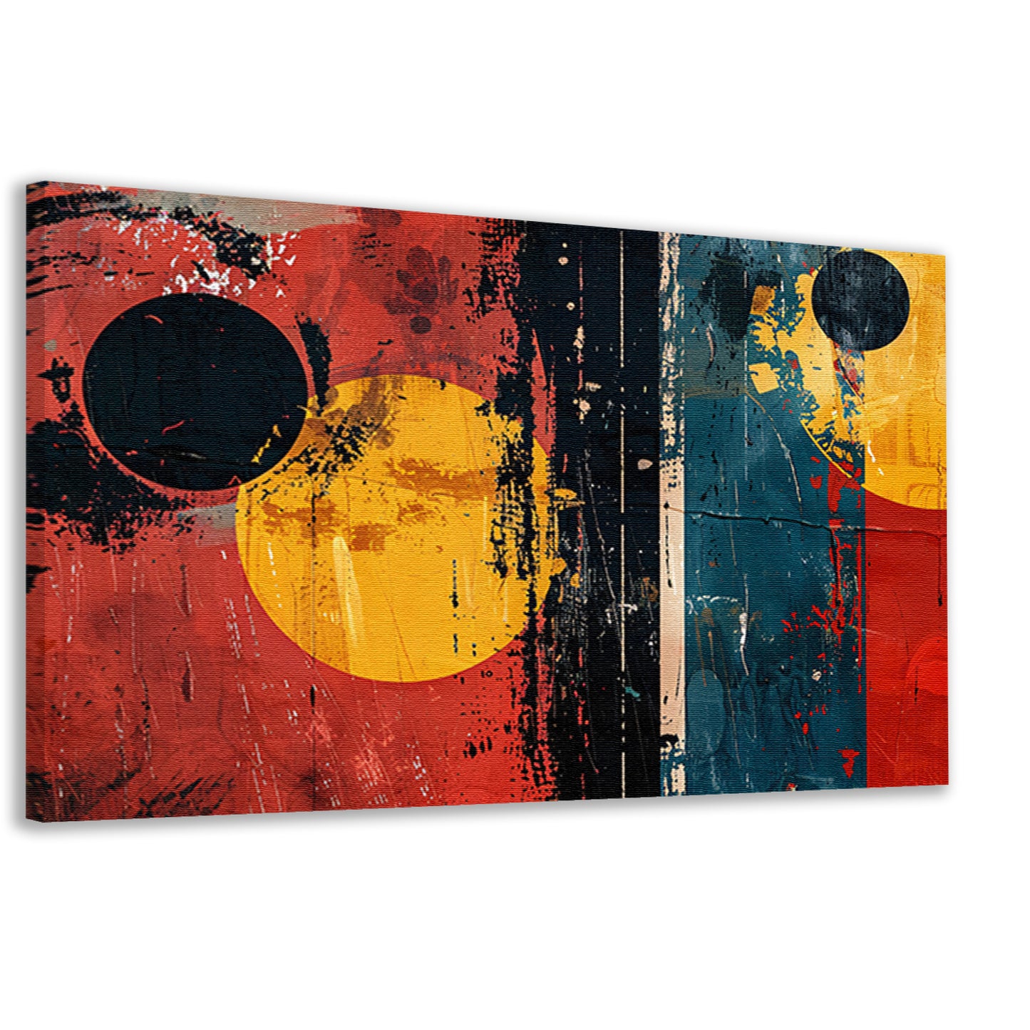 Gedurfde abstracte compositie met cirkels canvas