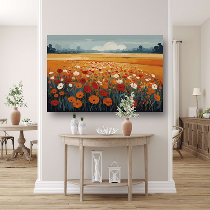 Vibrant Summer Poppies in Full Bloom canvas