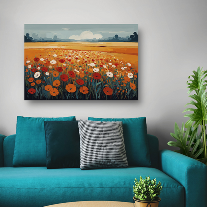 Vibrant Summer Poppies in Full Bloom canvas