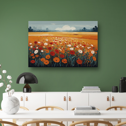 Vibrant Summer Poppies in Full Bloom canvas met baklijst