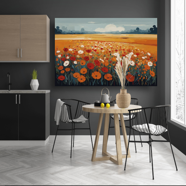 Vibrant Summer Poppies in Full Bloom canvas met baklijst