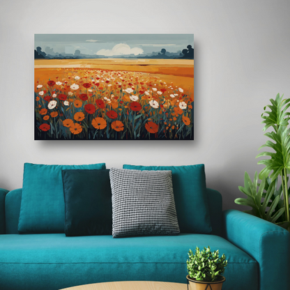 Vibrant Summer Poppies in Full Bloom poster