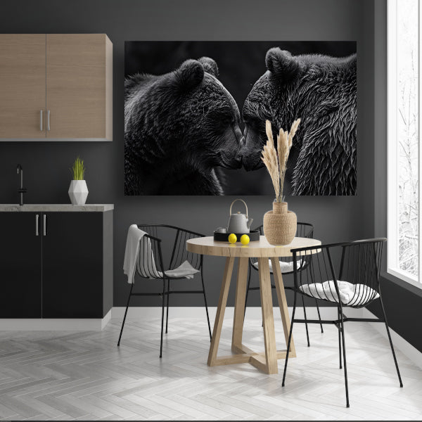 Twee beren in donkere omgeving poster