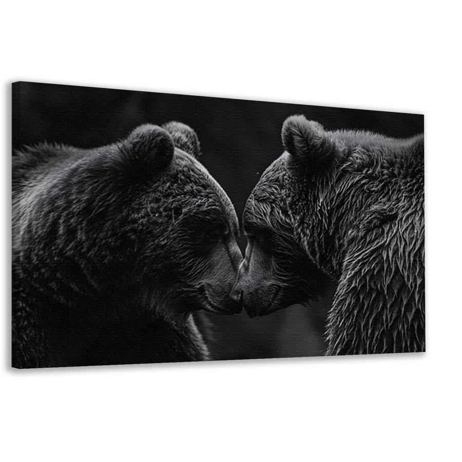Twee beren in donkere omgeving canvas