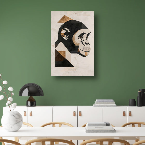 Abstracte Monochrome Aap Geometrie Kunstwerk canvas
