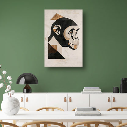 Abstracte Monochrome Aap Geometrie Kunstwerk canvas