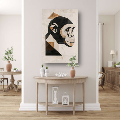Abstracte Monochrome Aap Geometrie Kunstwerk canvas
