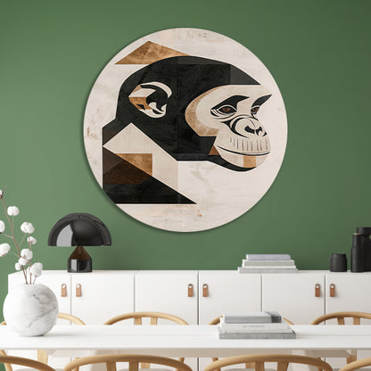 Abstracte Monochrome Aap Geometrie Kunstwerk forex muurcirkel