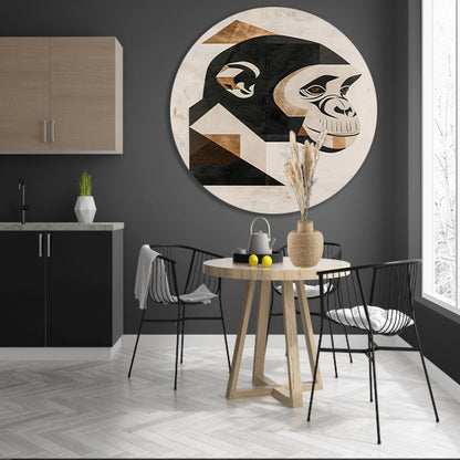Abstracte Monochrome Aap Geometrie Kunstwerk forex muurcirkel