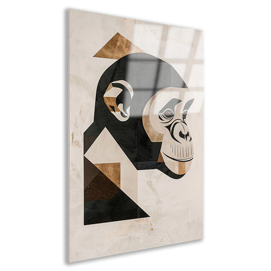 Abstracte Monochrome Aap Geometrie Kunstwerk acrylglas