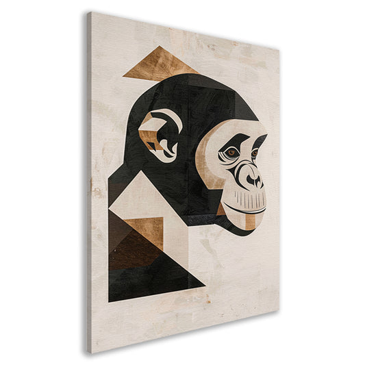 Abstracte Monochrome Aap Geometrie Kunstwerk canvas