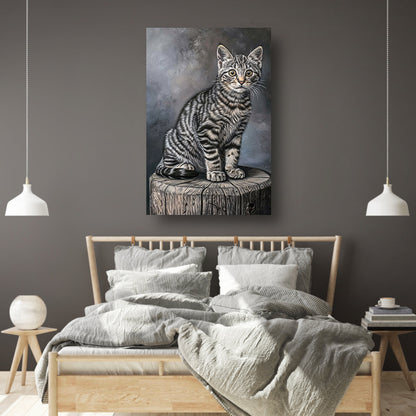 Gedetailleerd realistisch schilderij van een kat poster