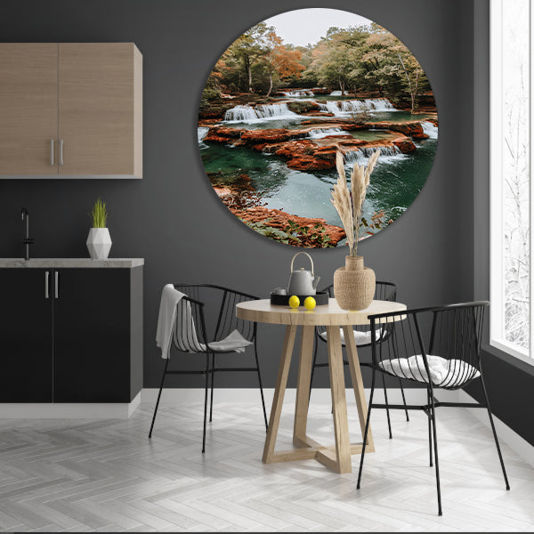 Watervallen in herfstbos landschap forex muurcirkel