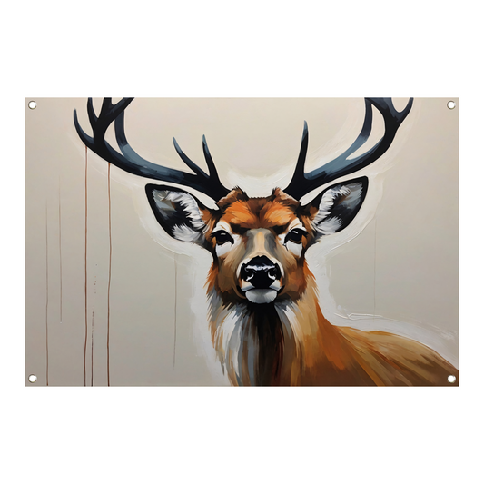 Minimalistisch Portret van een Majestueus Hert tuinposter