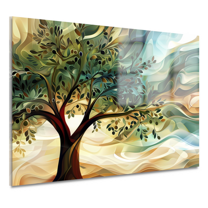 Abstracte olijfboom met takken acrylglas